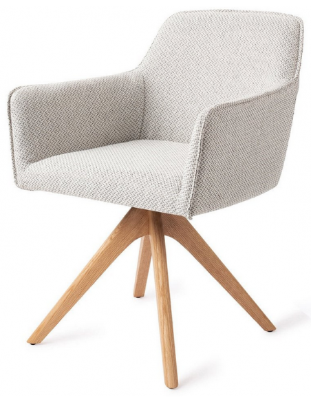 spisebordsstol med armlæn og drejefod drej drejefunktion stof moderne design eg egetræ træ