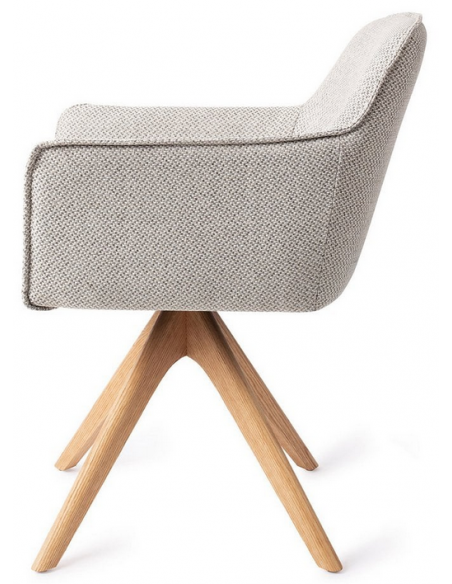 spisebordsstol med armlæn og drejefod drej drejefunktion stof moderne design eg egetræ træ