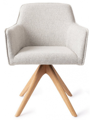 spisebordsstol med armlæn og drejefod drej drejefunktion stof moderne design eg egetræ træ