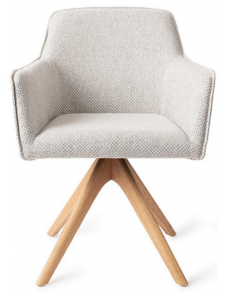 spisebordsstol med armlæn og drejefod drej drejefunktion stof moderne design eg egetræ træ