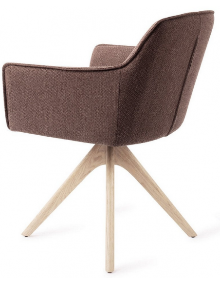 spisebordsstol med armlæn og drejefod drej drejefunktion stof moderne design eg egetræ træ