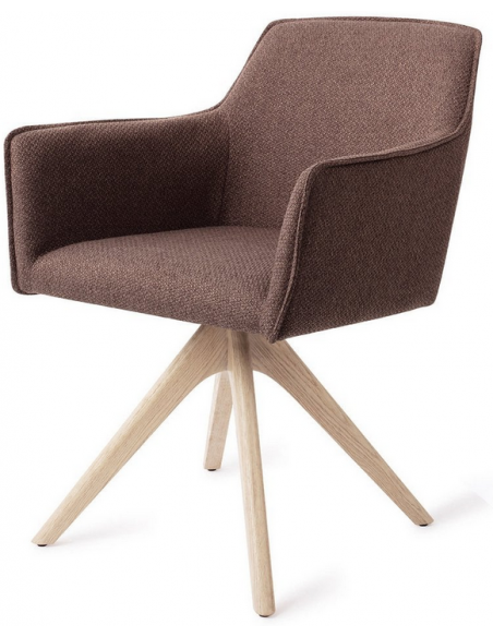 spisebordsstol med armlæn og drejefod drej drejefunktion stof moderne design eg egetræ træ