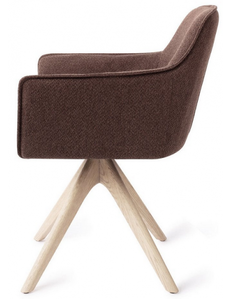 spisebordsstol med armlæn og drejefod drej drejefunktion stof moderne design eg egetræ træ