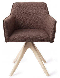 spisebordsstol med armlæn og drejefod drej drejefunktion stof moderne design eg egetræ træ