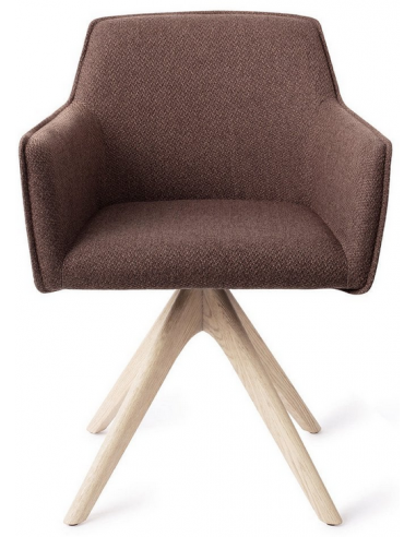 spisebordsstol med armlæn og drejefod drej drejefunktion stof moderne design eg egetræ træ