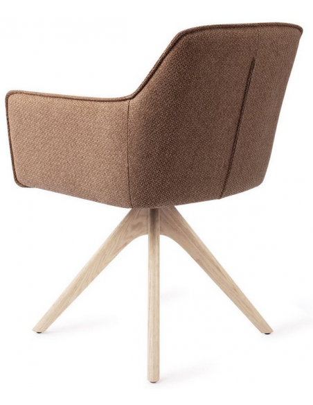 spisebordsstol med armlæn og drejefod drej drejefunktion stof moderne design eg egetræ træ