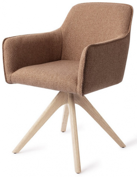 spisebordsstol med armlæn og drejefod drej drejefunktion stof moderne design eg egetræ træ