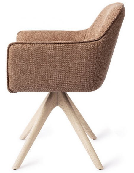 spisebordsstol med armlæn og drejefod drej drejefunktion stof moderne design eg egetræ træ