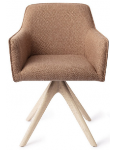 spisebordsstol med armlæn og drejefod drej drejefunktion stof moderne design eg egetræ træ