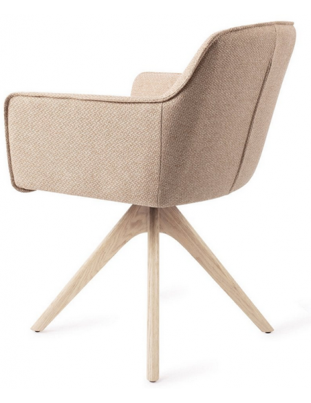 spisebordsstol med armlæn og drejefod drej drejefunktion stof moderne design eg egetræ træ