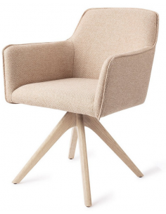 spisebordsstol med armlæn og drejefod drej drejefunktion stof moderne design eg egetræ træ 2