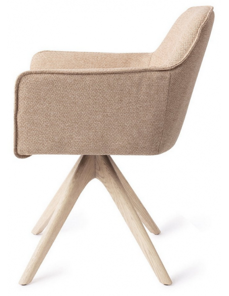 spisebordsstol med armlæn og drejefod drej drejefunktion stof moderne design eg egetræ træ