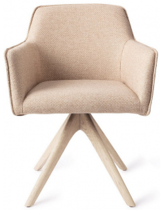 spisebordsstol med armlæn og drejefod drej drejefunktion stof moderne design eg egetræ træ