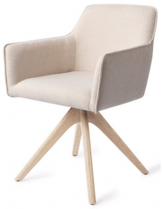 spisebordsstol med armlæn og drejefod drej drejefunktion stof moderne design eg egetræ træ 2