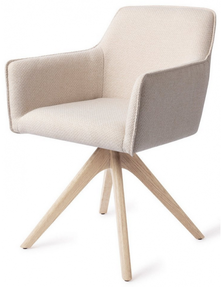 spisebordsstol med armlæn og drejefod drej drejefunktion stof moderne design eg egetræ træ