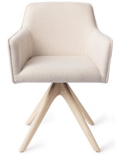 spisebordsstol med armlæn og drejefod drej drejefunktion stof moderne design eg egetræ træ