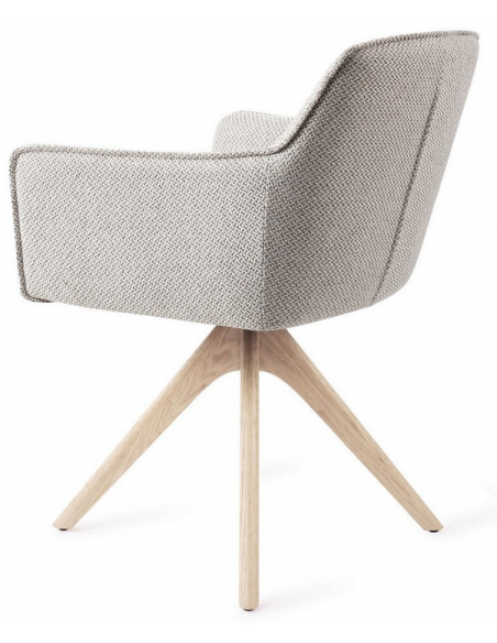 spisebordsstol med armlæn og drejefod drej drejefunktion stof moderne design eg egetræ træ