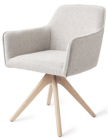 spisebordsstol med armlæn og drejefod drej drejefunktion stof moderne design eg egetræ træ