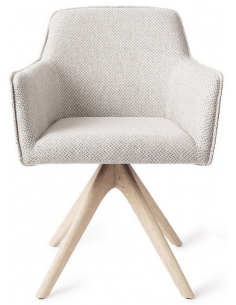 spisebordsstol med armlæn og drejefod drej drejefunktion stof moderne design eg egetræ træ