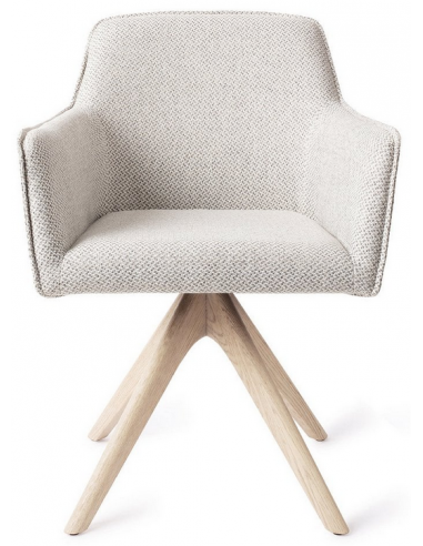 spisebordsstol med armlæn og drejefod drej drejefunktion stof moderne design eg egetræ træ