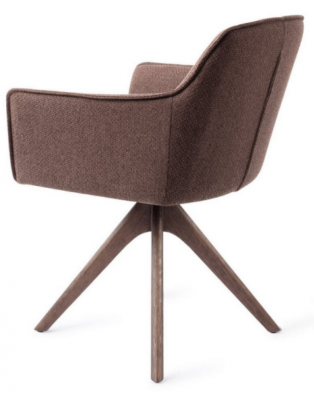 spisebordsstol med armlæn og drejefod drej drejefunktion stof moderne design eg egetræ træ