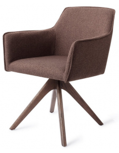 spisebordsstol med armlæn og drejefod drej drejefunktion stof moderne design eg egetræ træ 2