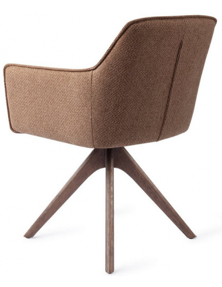 spisebordsstol med armlæn og drejefod drej drejefunktion stof moderne design eg egetræ træ