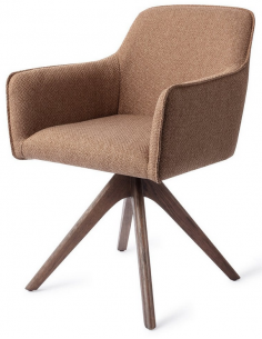 spisebordsstol med armlæn og drejefod drej drejefunktion stof moderne design eg egetræ træ 2