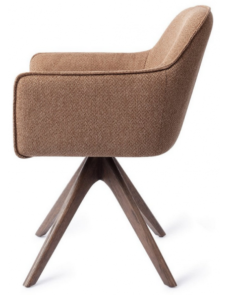 spisebordsstol med armlæn og drejefod drej drejefunktion stof moderne design eg egetræ træ