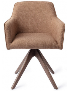 spisebordsstol med armlæn og drejefod drej drejefunktion stof moderne design eg egetræ træ