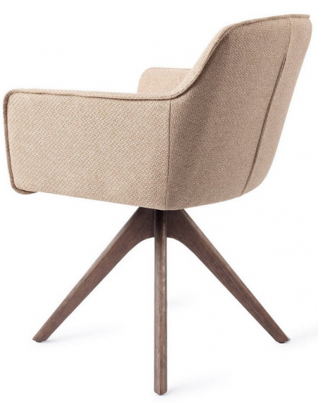 spisebordsstol med armlæn og drejefod drej drejefunktion stof moderne design eg egetræ træ