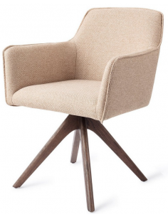 spisebordsstol med armlæn og drejefod drej drejefunktion stof moderne design eg egetræ træ 2