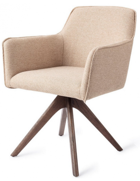 spisebordsstol med armlæn og drejefod drej drejefunktion stof moderne design eg egetræ træ