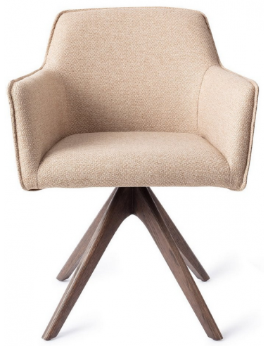 spisebordsstol med armlæn og drejefod drej drejefunktion stof moderne design eg egetræ træ