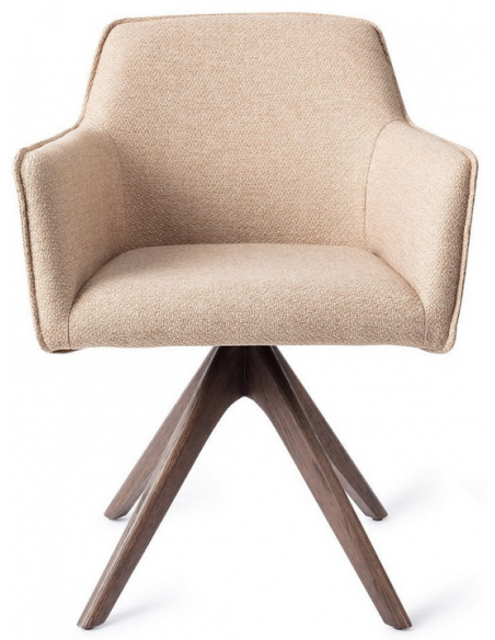 spisebordsstol med armlæn og drejefod drej drejefunktion stof moderne design eg egetræ træ