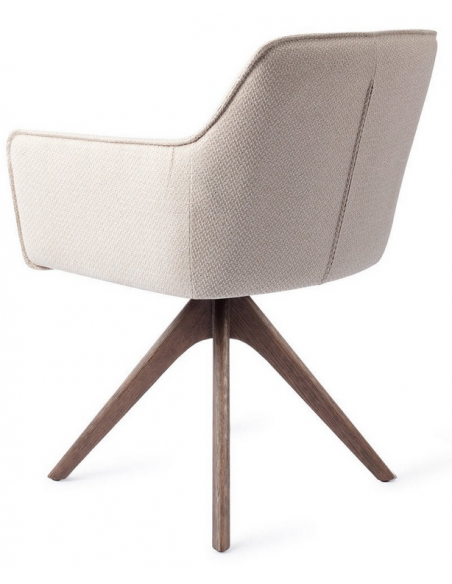 spisebordsstol med armlæn og drejefod drej drejefunktion stof moderne design eg egetræ træ