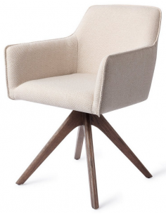 spisebordsstol med armlæn og drejefod drej drejefunktion stof moderne design eg egetræ træ 2