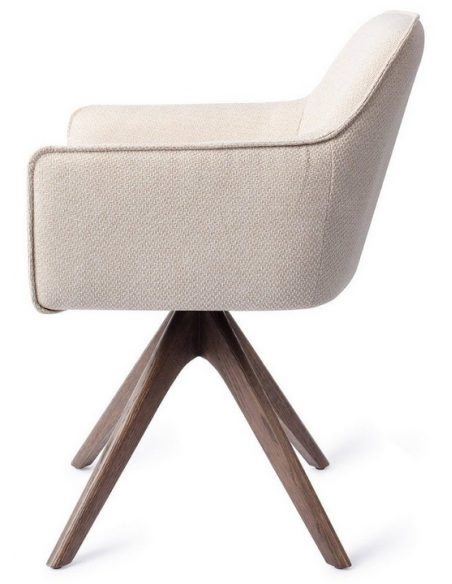 spisebordsstol med armlæn og drejefod drej drejefunktion stof moderne design eg egetræ træ