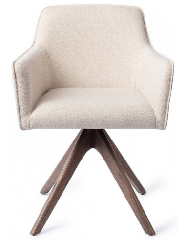 spisebordsstol med armlæn og drejefod drej drejefunktion stof moderne design eg egetræ træ