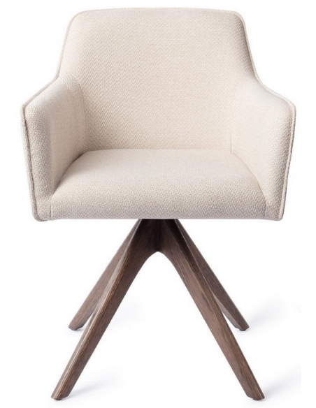 spisebordsstol med armlæn og drejefod drej drejefunktion stof moderne design eg egetræ træ