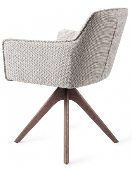 spisebordsstol med armlæn og drejefod drej drejefunktion stof moderne design eg egetræ træ