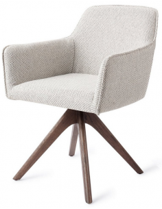 spisebordsstol med armlæn og drejefod drej drejefunktion stof moderne design eg egetræ træ 2