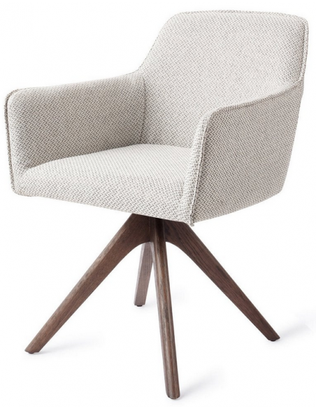 spisebordsstol med armlæn og drejefod drej drejefunktion stof moderne design eg egetræ træ