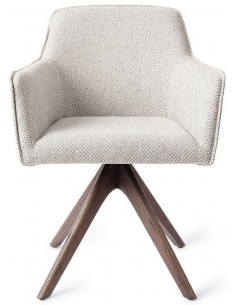 spisebordsstol med armlæn og drejefod drej drejefunktion stof moderne design eg egetræ træ