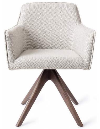 spisebordsstol med armlæn og drejefod drej drejefunktion stof moderne design eg egetræ træ