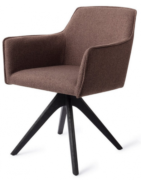 spisebordsstol med armlæn og drejefod drej drejefunktion stof moderne design eg egetræ træ