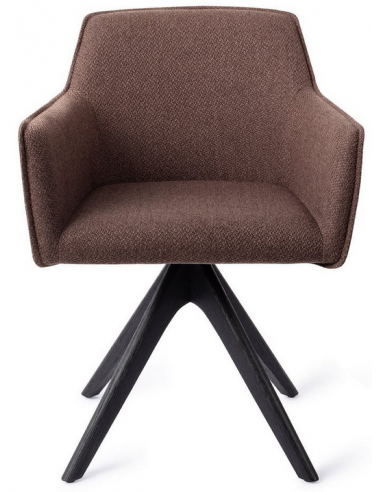 spisebordsstol med armlæn og drejefod drej drejefunktion stof moderne design eg egetræ træ