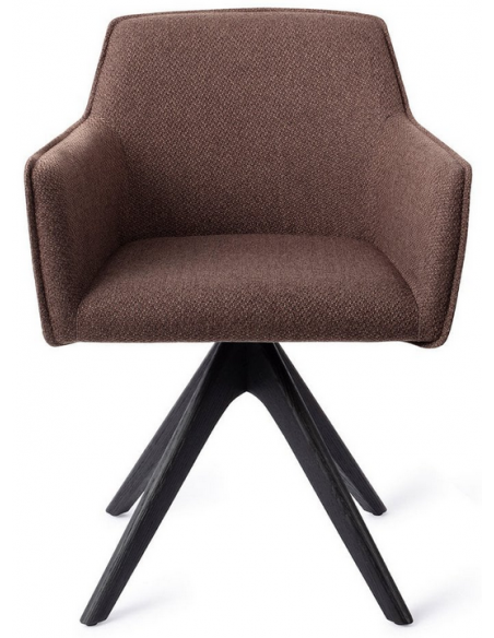 spisebordsstol med armlæn og drejefod drej drejefunktion stof moderne design eg egetræ træ