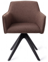 HOFU Spisebordsstol med armlæn og drejefod i egetræ og polyester H83 cm - Sort/Brun