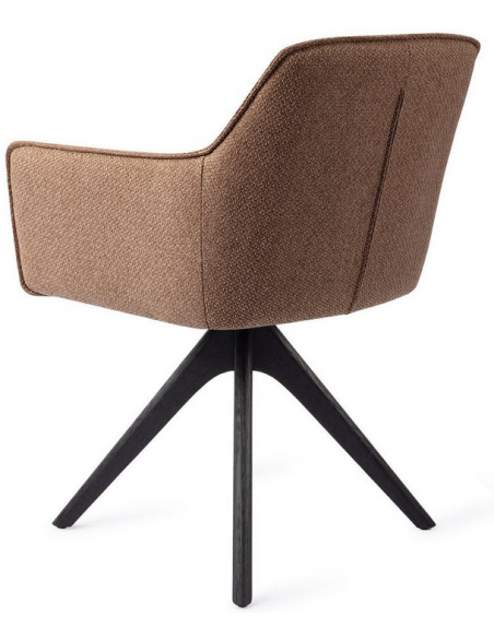 spisebordsstol med armlæn og drejefod drej drejefunktion stof moderne design eg egetræ træ